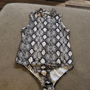 Caution To The Wind Snakeskin Print Top